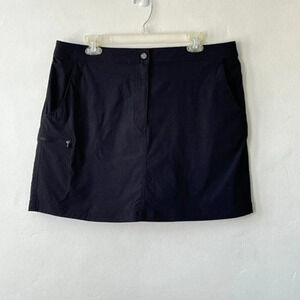LL Bean Womens Black Nylon‎ Blend 18"Skort Size 16 Pockets Stretchy